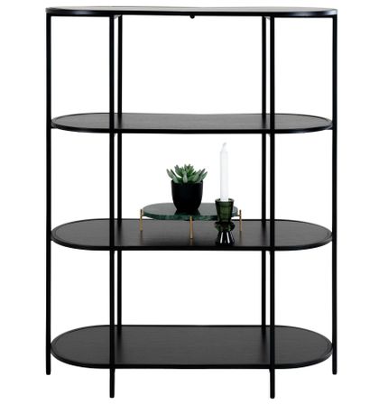 Etagère ovale VITA - Bois naturel ou métal noir