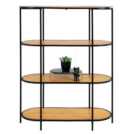 Etagère ovale VITA - Bois naturel ou métal noir
