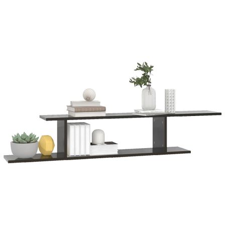 Étagère TV murale en bois Nokiz L 125 x H 23 x P 18 cm - Adaptez à vos besoins