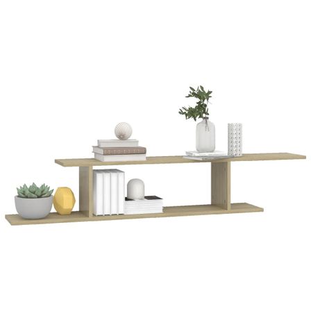 Étagère TV murale en bois Nokiz L 125 x H 23 x P 18 cm - Adaptez à vos besoins