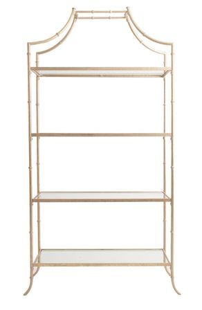 Étagère verre et métal doré mate Kioska