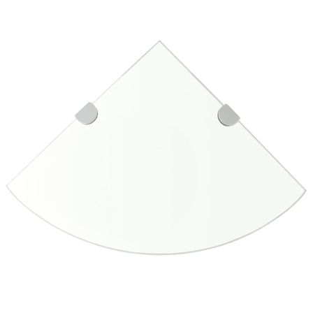 Étagères d'angle 2 pcs et supports Verre Transparent 35x35 cm