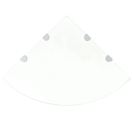 Étagères d'angle 2 pcs et supports Verre Transparent 45x45 cm