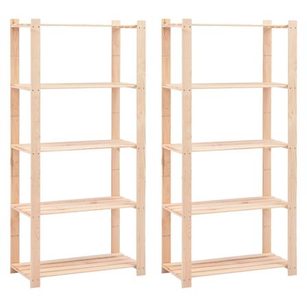 Étagères de rangement à 5 niveaux 2 pcs 80x38x170 cm 250 kg