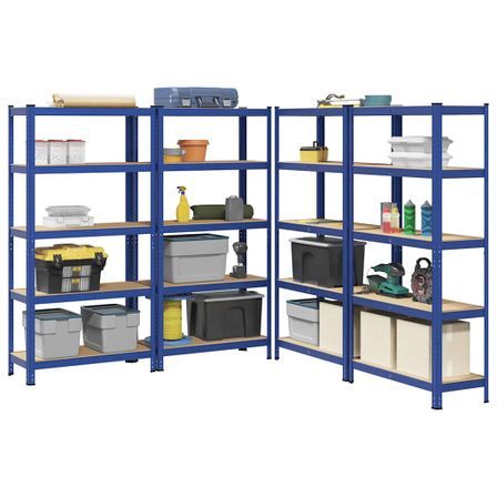 Étagères de rangement à 5 niveaux 4 pcs bleu