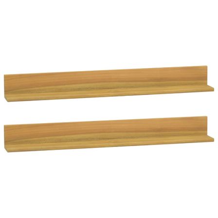 Étagères murales 2 pcs 90x10x10 cm Bois de teck massif 2