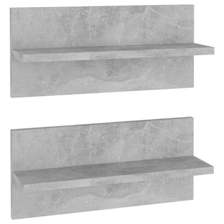 Étagères murales 2 pcs Gris béton 40x11,5x18 cm