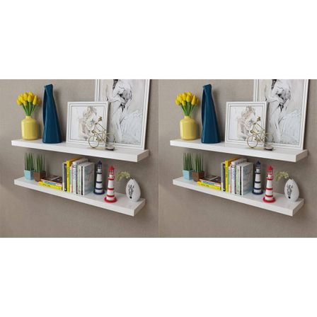 Étagères murales 4 pcs Blanc 100 cm