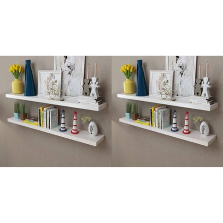 Étagères murales 4 pcs Blanc 120 cm