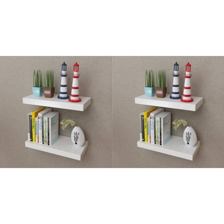 Étagères murales 4 pcs Blanc 40 cm