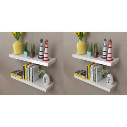 Étagères murales 4 pcs Blanc 60 cm