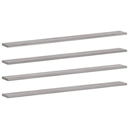 Étagères murales 4 pcs sonoma gris 100x10x1,5cm bois ingénierie
