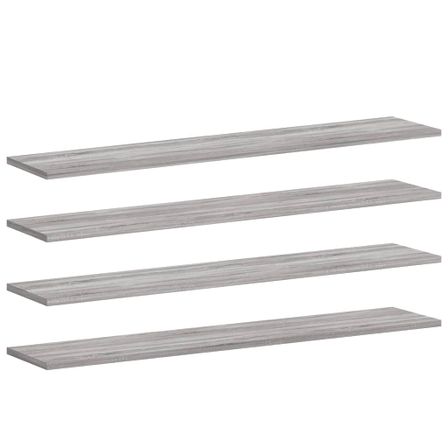 Étagères murales 4 pcs sonoma gris 100x20x1,5cm bois ingénierie
