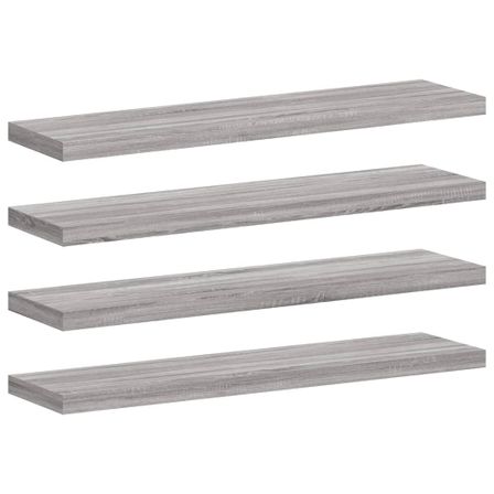 Étagères murales 4 pcs sonoma gris 40x10x1,5 cm bois ingénierie