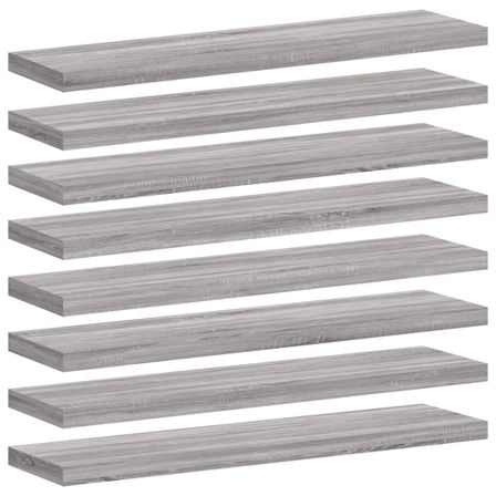 Étagères murales 8 pcs sonoma gris 40x10x1,5 cm bois ingénierie