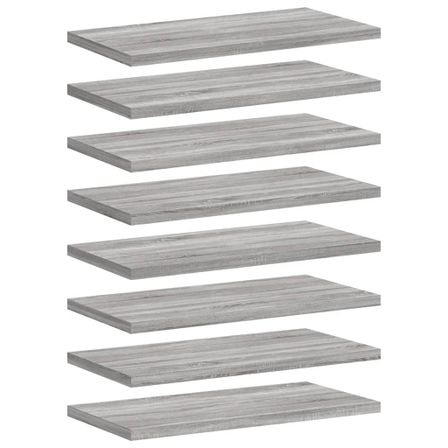 Étagères murales 8 pcs sonoma gris 40x20x1,5 cm bois ingénierie