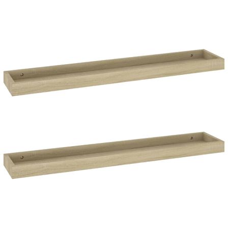 Étagères murales Loggia 2 pcs Chêne 80x15x4 cm MDF