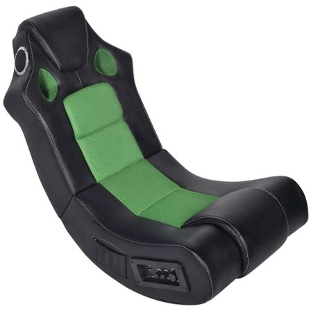 Fauteuil à bascule jeux video Gamer Sow noir et vert