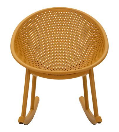 Fauteuil à bascule moutarde pour intérieur et extérieur Ibiza
