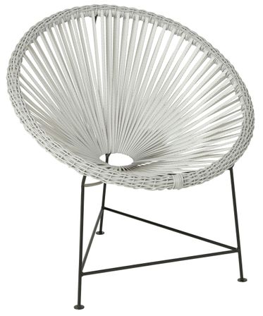 Fauteuil acapulco métal et rotin blanc Shira