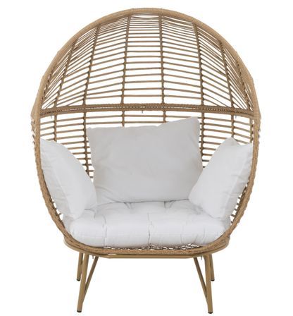 Fauteuil acier effet rotin naturel BINO - Un cocon design