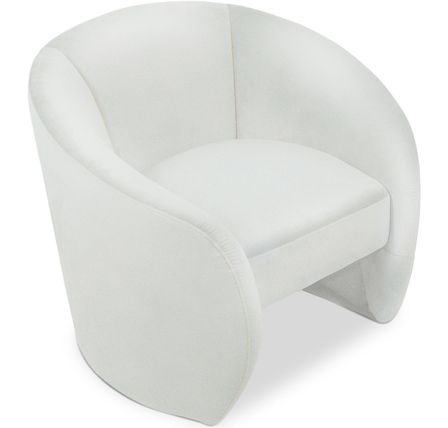 Fauteuil design arrondi simili cuir blanc Diamant