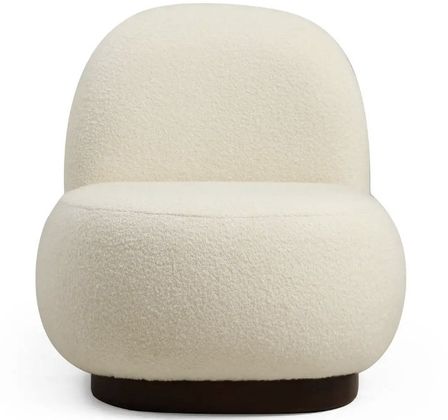 Fauteuil arrondi tissu à bouclettes Mouelow