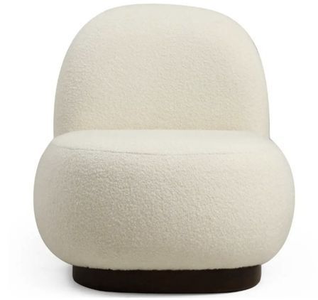 Fauteuil arrondi tissu à bouclettes Mouelow