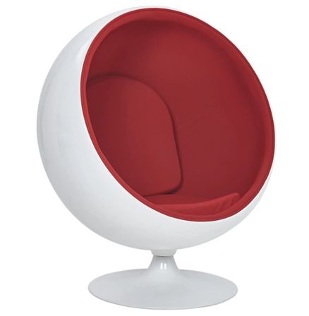 Fauteuil Ball Chair en cachemire et fibre de verre KOPA
