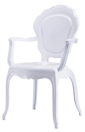 Fauteuil baroque polycarbonate blanc Loby - Lot de 2