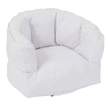 Fauteuil bas polyester blanc Ettis