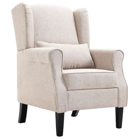 Fauteuil Beige Tissu Kiza