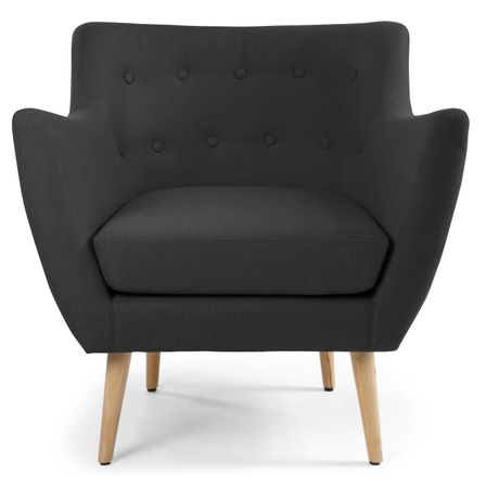 Fauteuil bergère Tissu Noir