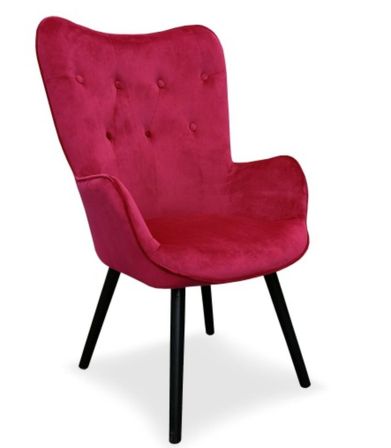 Fauteuil bergère velours rouge Sissy