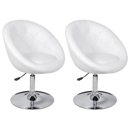 Fauteuil Blanc Similicuir kapole - Lot de 2