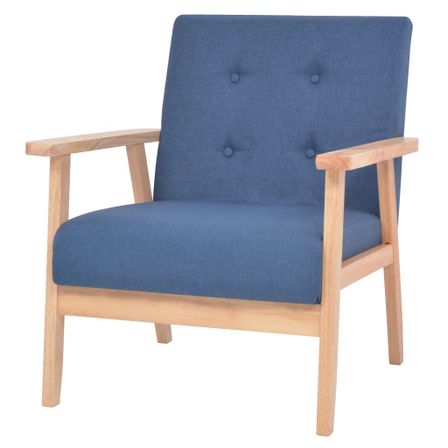 Fauteuil Bleu Tissu 2