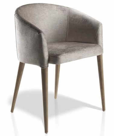 Fauteuil bois noyer et tissu Briza - Lot de 2