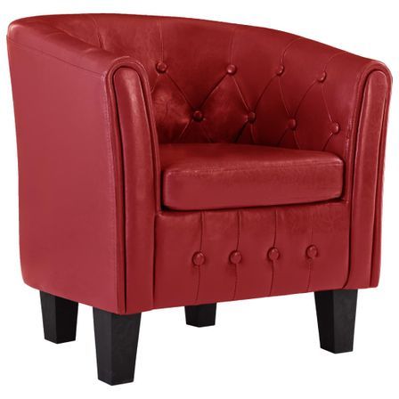 Fauteuil cabriolet Rouge Similicuir Tanzy