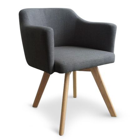 Fauteuil ccandinave tissu gris foncé Kanty - Lot de 2