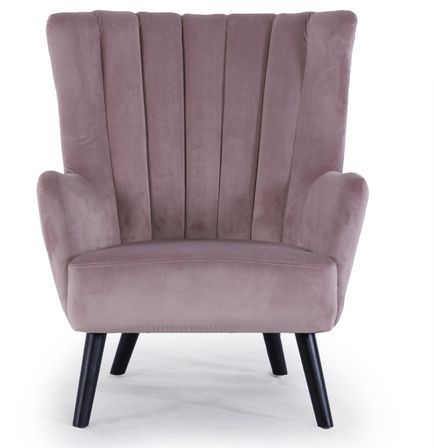 Fauteuil chic velours rose Kamps