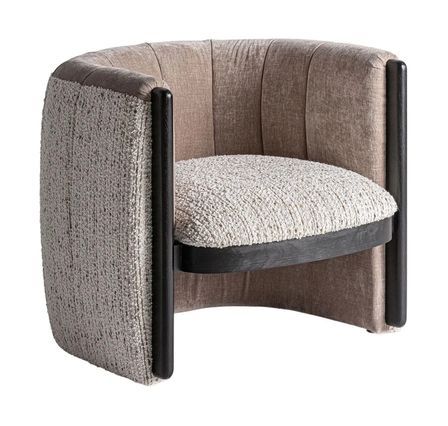 Fauteuil club LINEA tissu à bouclette – Le confort enveloppant