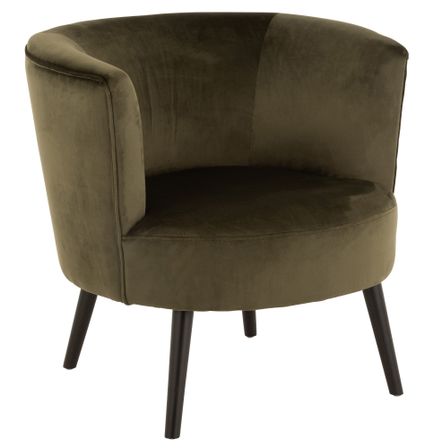 Fauteuil cuve tissu et bois vert Vonai