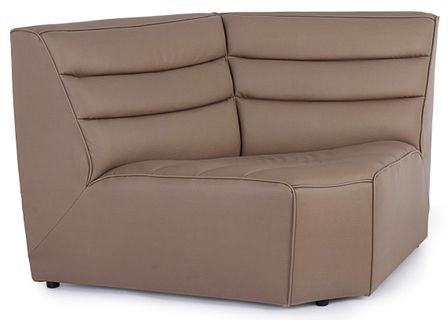 Fauteuil d'angle en polyester effet cuir marron Olivia