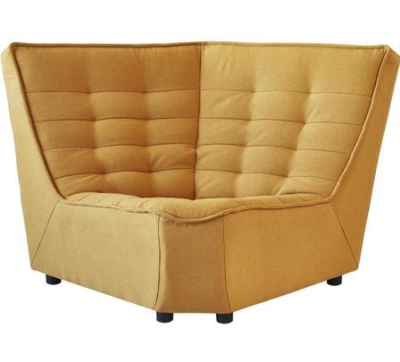 Fauteuil d'angle tissu jaune Florisma