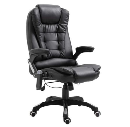 Fauteuil de bureau avec télécommande électrique simili cuir noir Grease