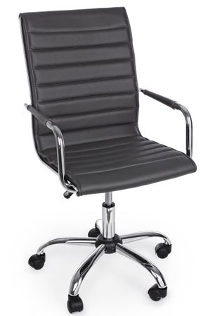 Fauteuil de bureau PERTH – Simili-cuir & base métal chromé