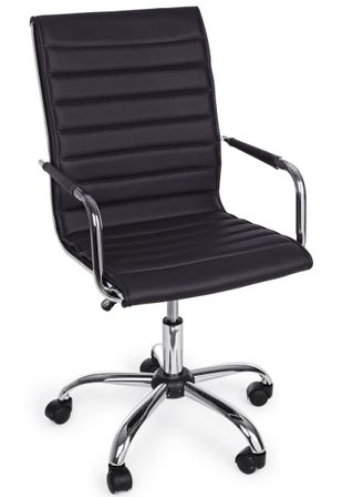 Fauteuil de bureau PERTH – Simili-cuir & base métal chromé