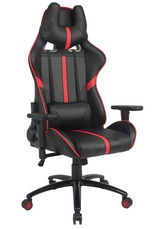 Fauteuil de bureau simili cuir noir et rouge Atrium