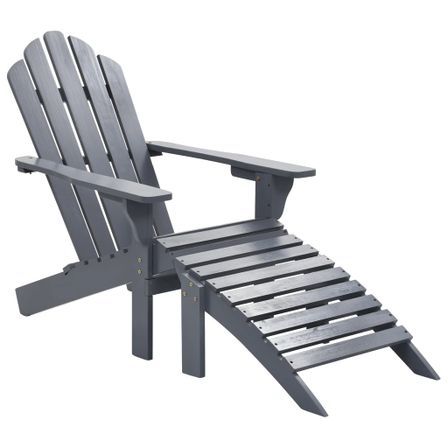 Fauteuil de jardin avec pouf en bois massif DROKA