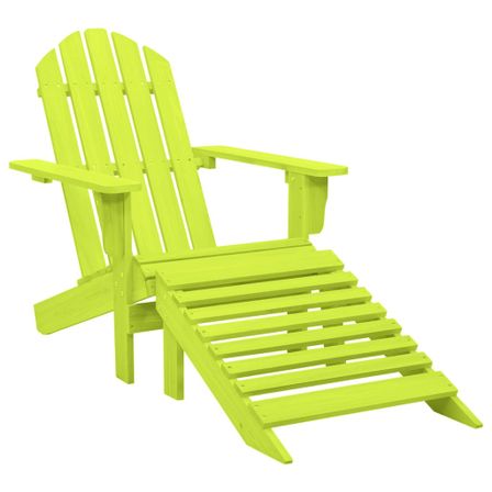 Fauteuil de jardin avec pouf en bois massif DROKA